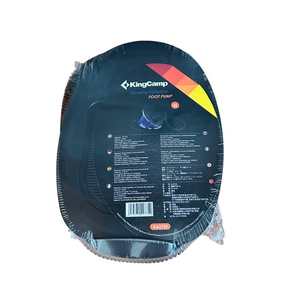 KingCamp Foot Pump New Black Yellow Camping Hiking Outdoor Gear - Picture 1 of 9